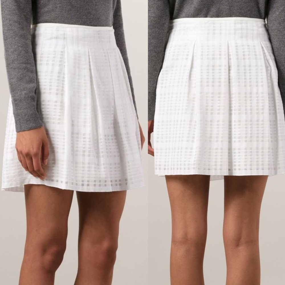 NWT $275 Vince White Checkered Skirt